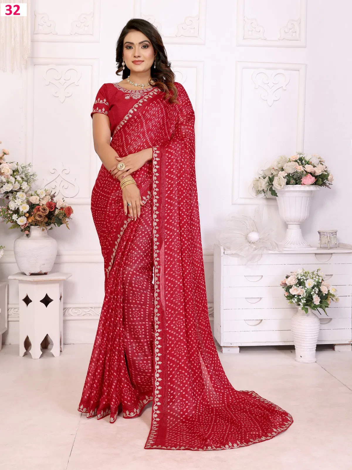 Prima 25 To 32 Chiffon Printed Saree Wholesale Clothing Distributors In India